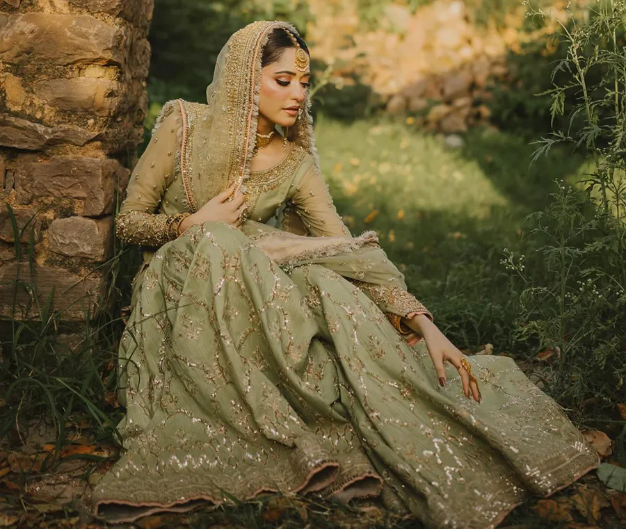 Pistachio Green Bridal Gharara