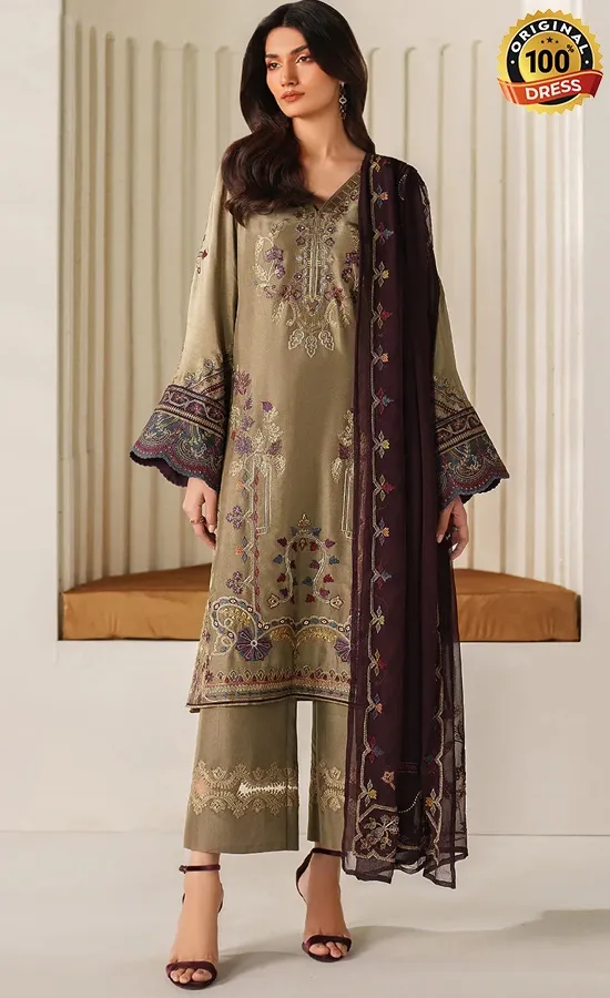 Iznik PK Embroidered Ramen Silk UE-614 Dress (4)