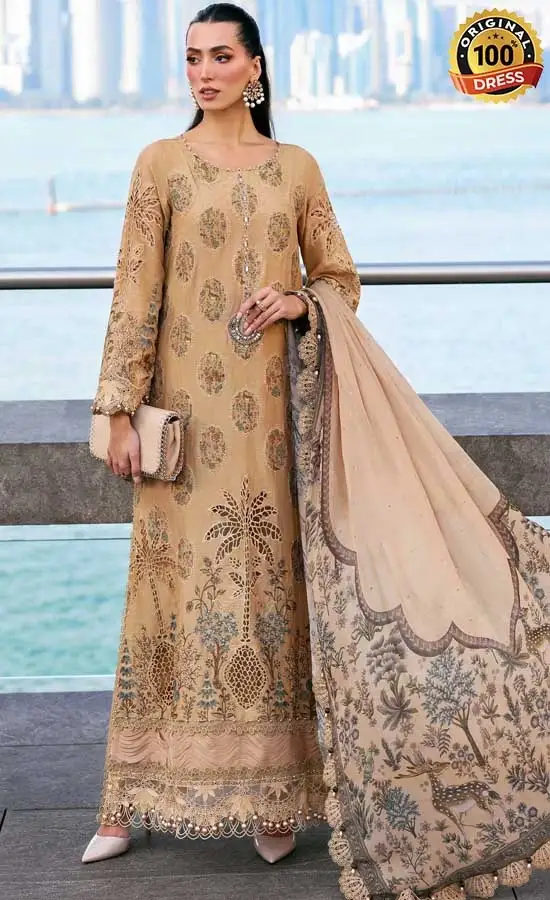 Maria B Embroidered Lawn D-2605-A Dress (3) Maria B Embroidered Lawn D-2605-A Dress (3)