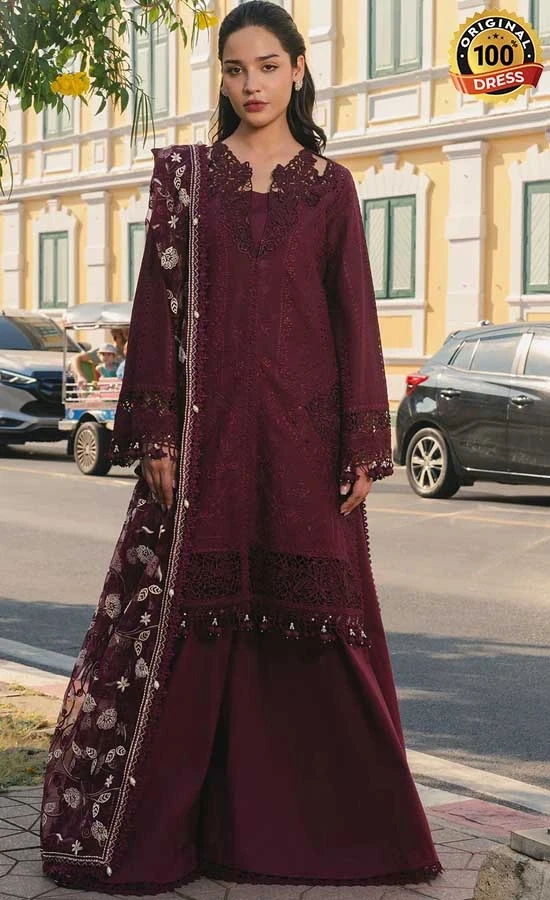 Afrozeh Embroidered Dyed Lawn Haya Dress (2)