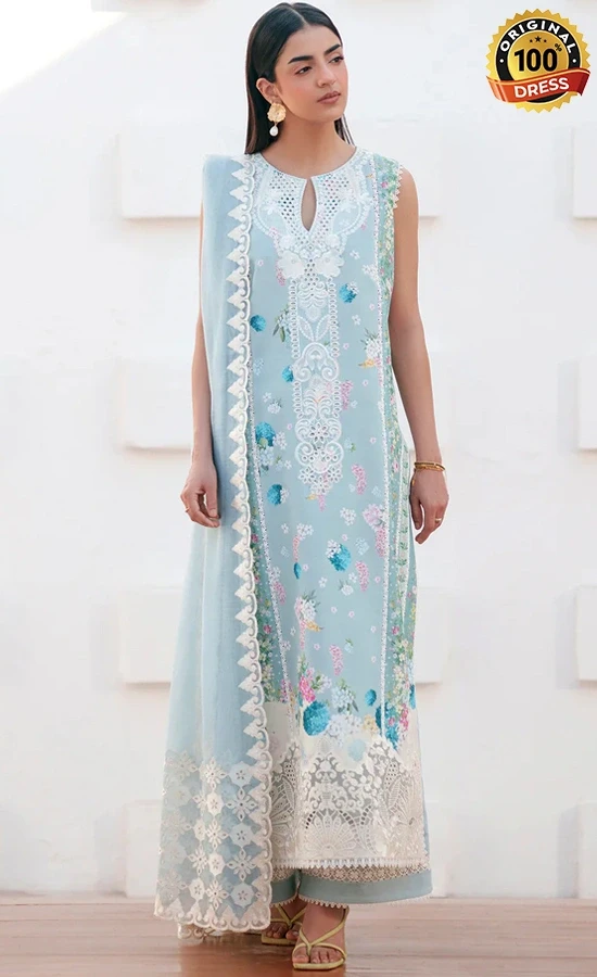 Embroidered Printed Lawn Rosyra Dress (2) Embroidered Printed Lawn Rosyra Dress (2)