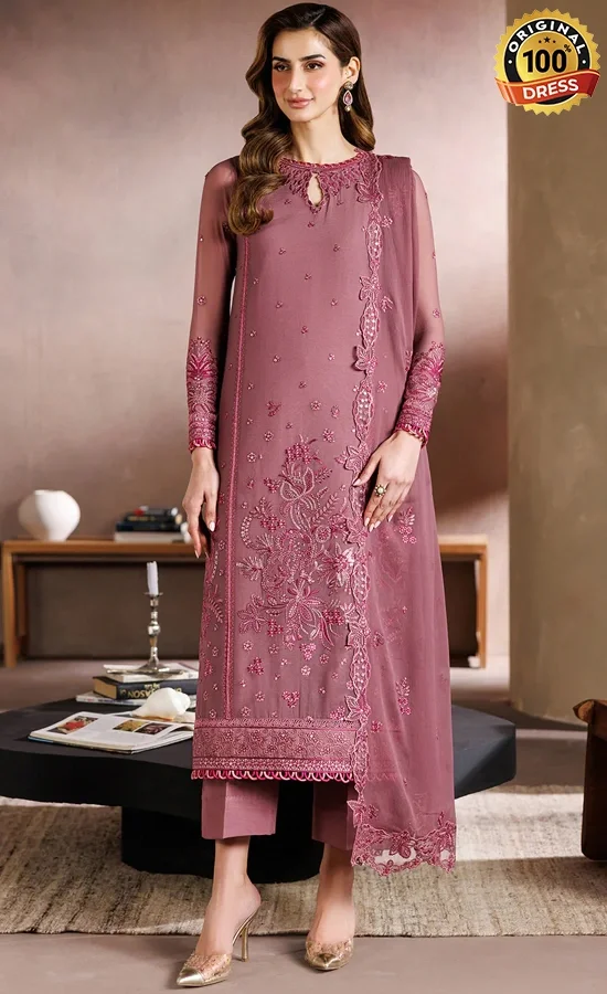 Zarif PK Emberoidered Chiffon ZYR-SAAZ-04 Dress (1) Zarif PK Emberoidered Chiffon ZYR-SAAZ-04 Dress (1)